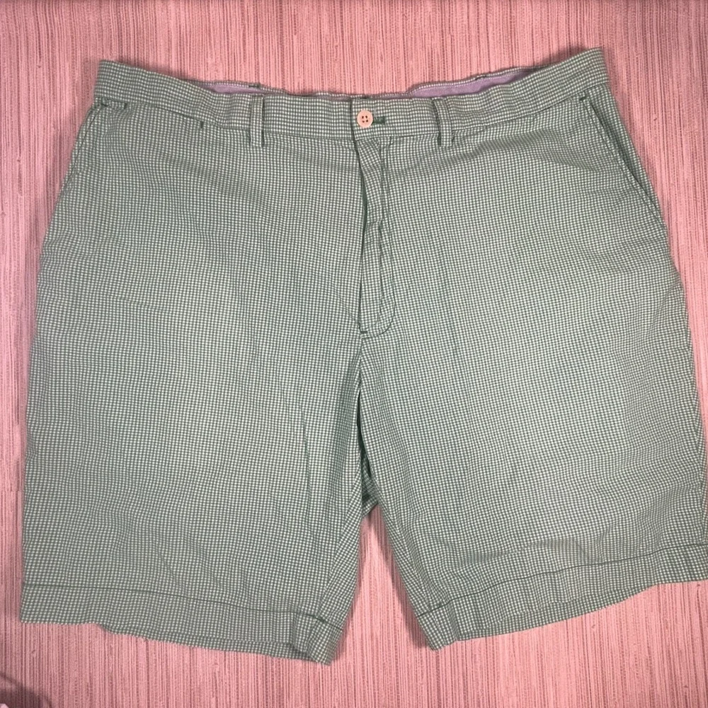 Polo Golf Ralph Lauren Mens‎ Gingham Check Golf Shorts Size 40 Green White